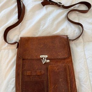 Vintage Brown Leather Shoulder Bag